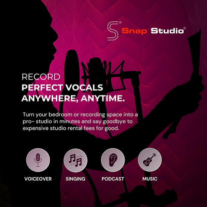 XL Ultimate Portable Vocal Booth for Recording & Voice Over, Reduces Echo
