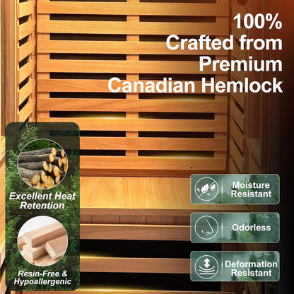 Full Spectrum Infrared Sauna with 660Nm & 850Nm Red Light Therapy