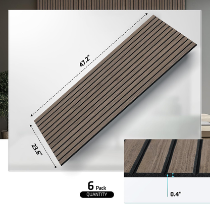 6 Pack Acoustic Panels, 47.2" X 23.6" Sound Proof Panels, Walnut Color — product view 4