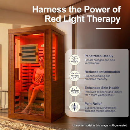 Full Spectrum Infrared Sauna with 660Nm & 850Nm Red Light Therapy