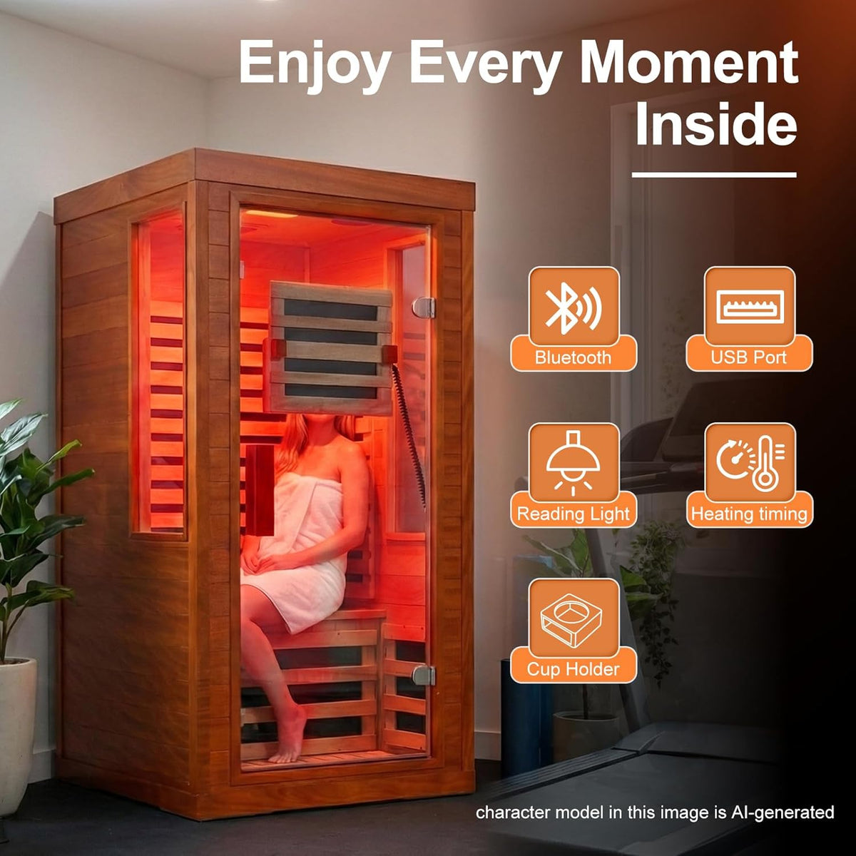 Full Spectrum Infrared Sauna with 660Nm & 850Nm Red Light Therapy