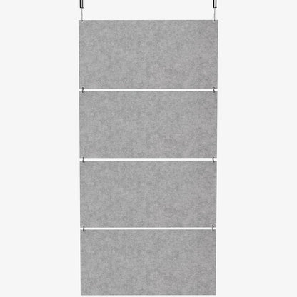 Acoustic Modular Hanging Panels, Rectangular Sound Absorber, Modern Noise Reduction That Installs to Ceiling or Wall, Light Gray, PP-C45G