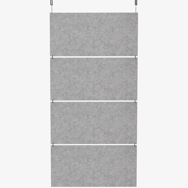 Acoustic Modular Hanging Panels, Rectangular Sound Absorber, Modern Noise Reduction That Installs to Ceiling or Wall, Light Gray, PP-C45G