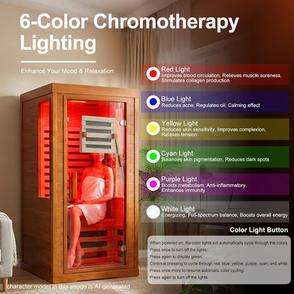 Full Spectrum Infrared Sauna with 660Nm & 850Nm Red Light Therapy