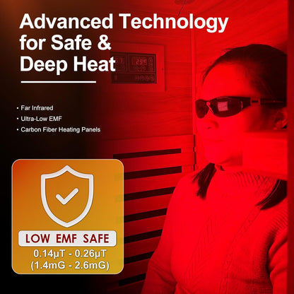Full Spectrum Infrared Sauna with 660Nm & 850Nm Red Light Therapy