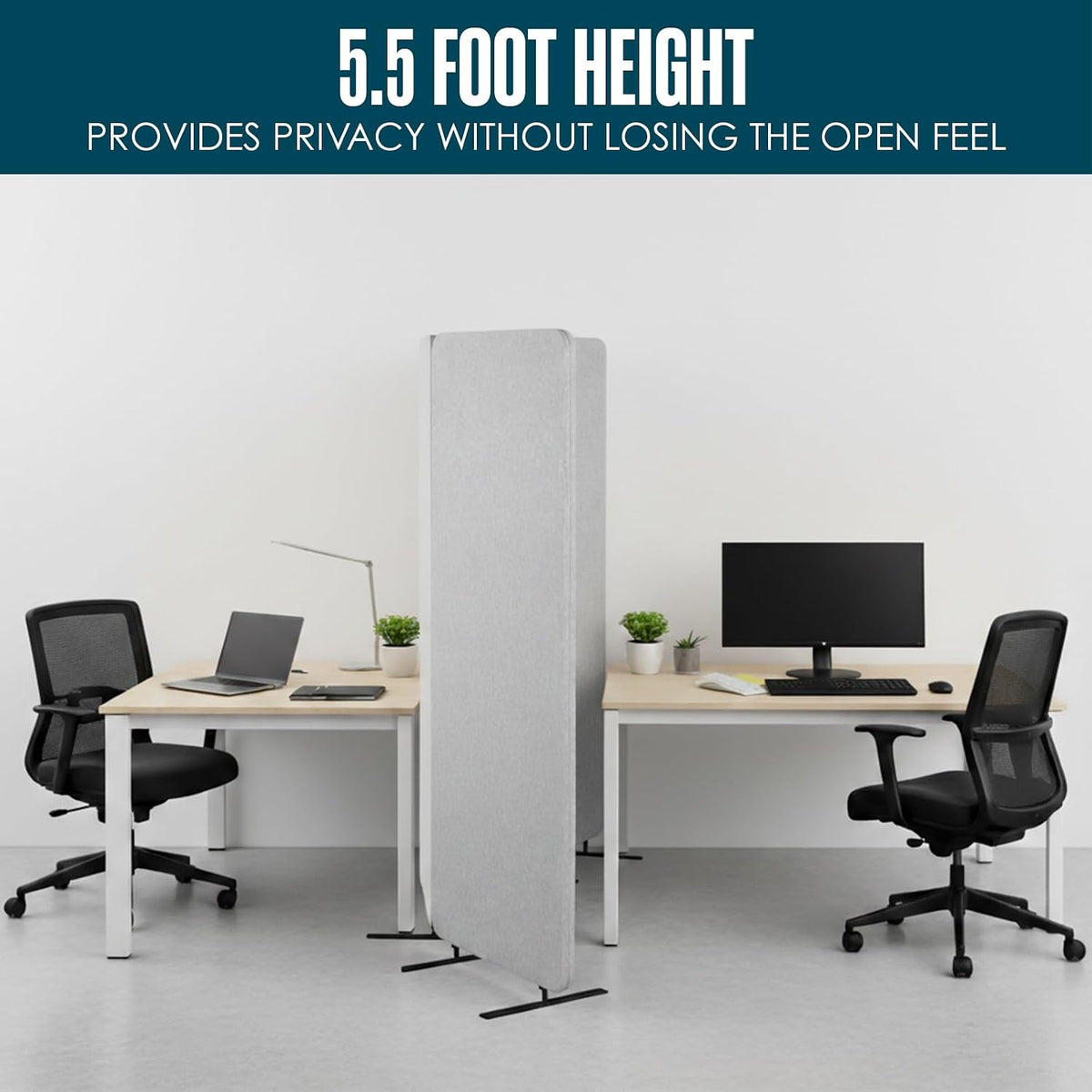 Partition Wall, Soundproof Room Dividers, Office Panel, Grey, 3 PC, 72"X67"