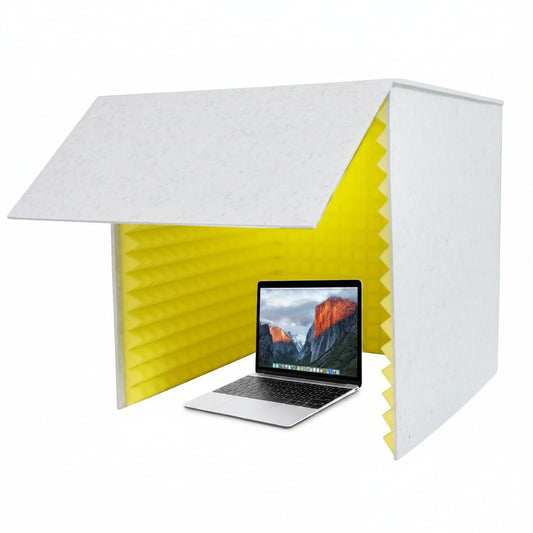 Foldable Recording Booth with High-Density Foam, Small Music Recording Studio for Home Studio, Recording Shield, Soundproof for Recording, Working, Live Streamer, Podcasting (Yellow)