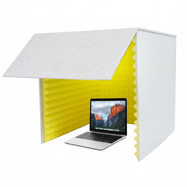 Foldable Recording Booth with High-Density Foam, Small Music Recording Studio for Home Studio, Recording Shield, Soundproof for Recording, Working, Live Streamer, Podcasting (Yellow)