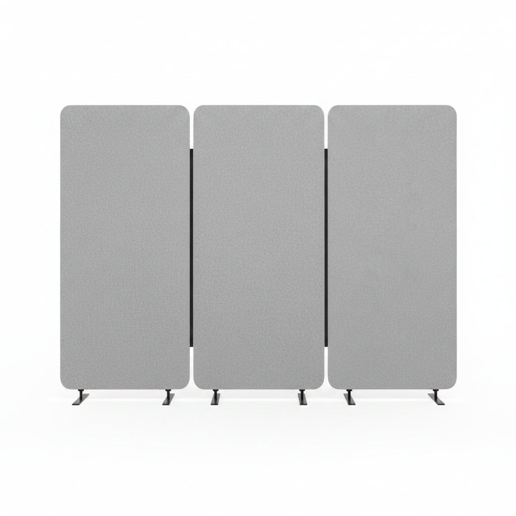 Partition Wall, Soundproof Room Dividers, Office Panel, Grey, 3 PC, 72"X67"