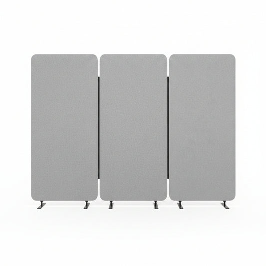 Partition Wall, Soundproof Room Dividers, Office Panel, Grey, 3 PC, 72"X67"