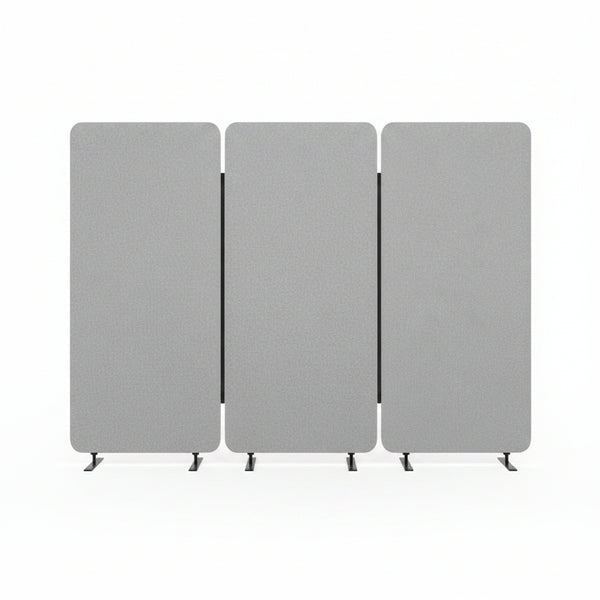 Partition Wall, Soundproof Room Dividers, Office Panel, Grey, 3 PC, 72"X67"
