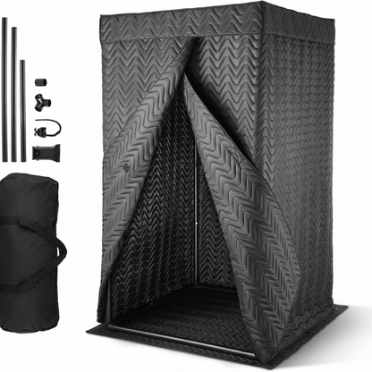 Portable Vocal Booth, 6.56 Ft Height, Pro-Grade Recording Studio with Travel Bag, Mobile Tablet Stand, Thickened Soundproofing, Sound Isolation Booth for Echo-Free Vocals, Podcasts, Voiceovers