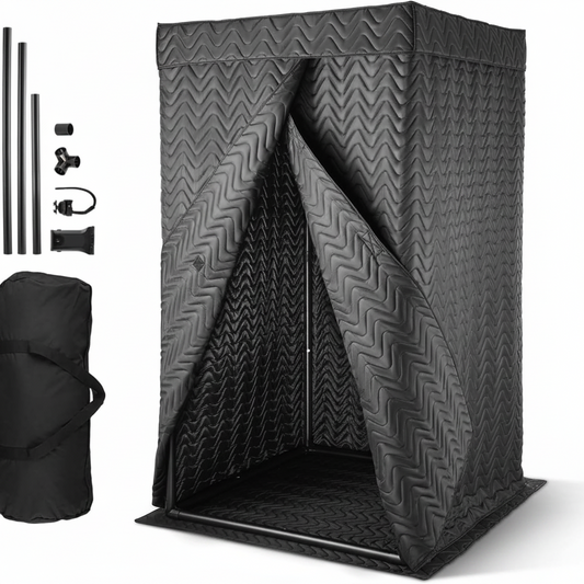 Portable Vocal Booth, 6.56 Ft Height, Pro-Grade Recording Studio with Travel Bag, Mobile Tablet Stand, Thickened Soundproofing, Sound Isolation Booth for Echo-Free Vocals, Podcasts, Voiceovers